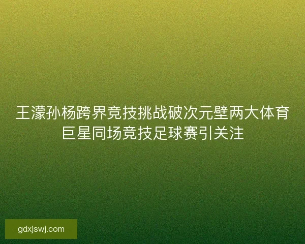 王濛孙杨跨界竞技挑战破次元壁两大体育巨星同场竞技足球赛引关注